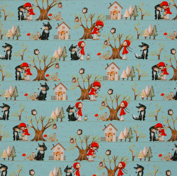 Tricot blauw met rood kapje en de boze wolf